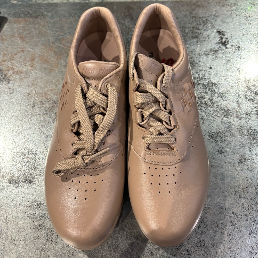 Beige Lace-Up Sneakers